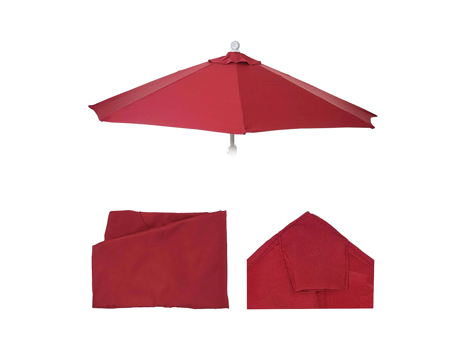 Toile de rechange Parasol semi-circulaire Lorca,  bordeaux