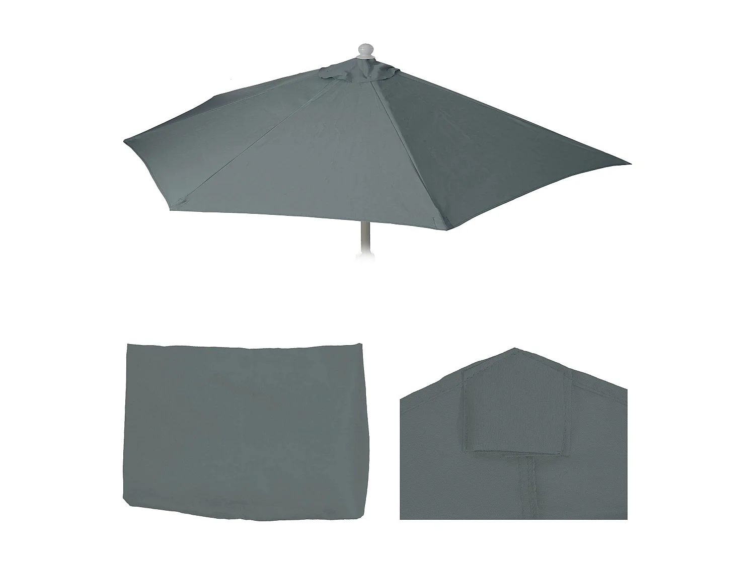 Telo copertura di ricambio per ombrellone da parete semicircolare Parla 135x260cm antracite