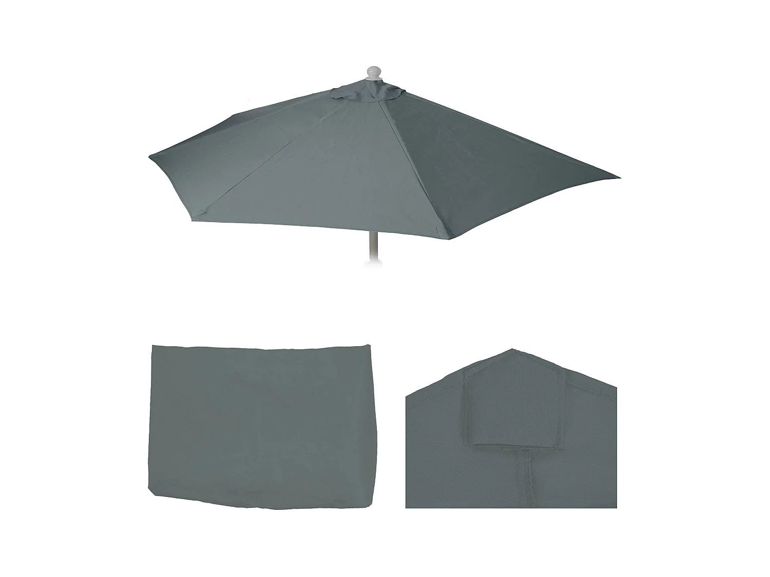 Housse pour parasol semi-circulaire Lorca,  anthracite