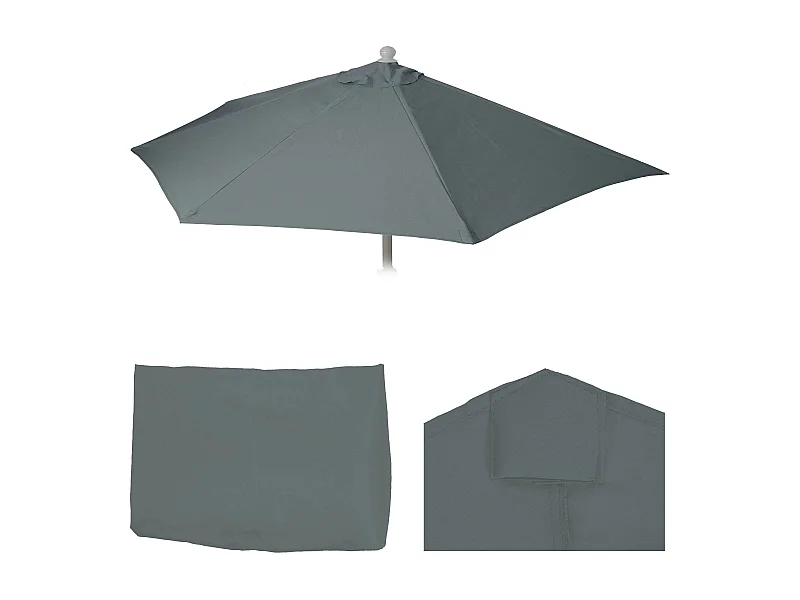 Bezug für Sonnenschirm halbrund Lorca, Anthrazit