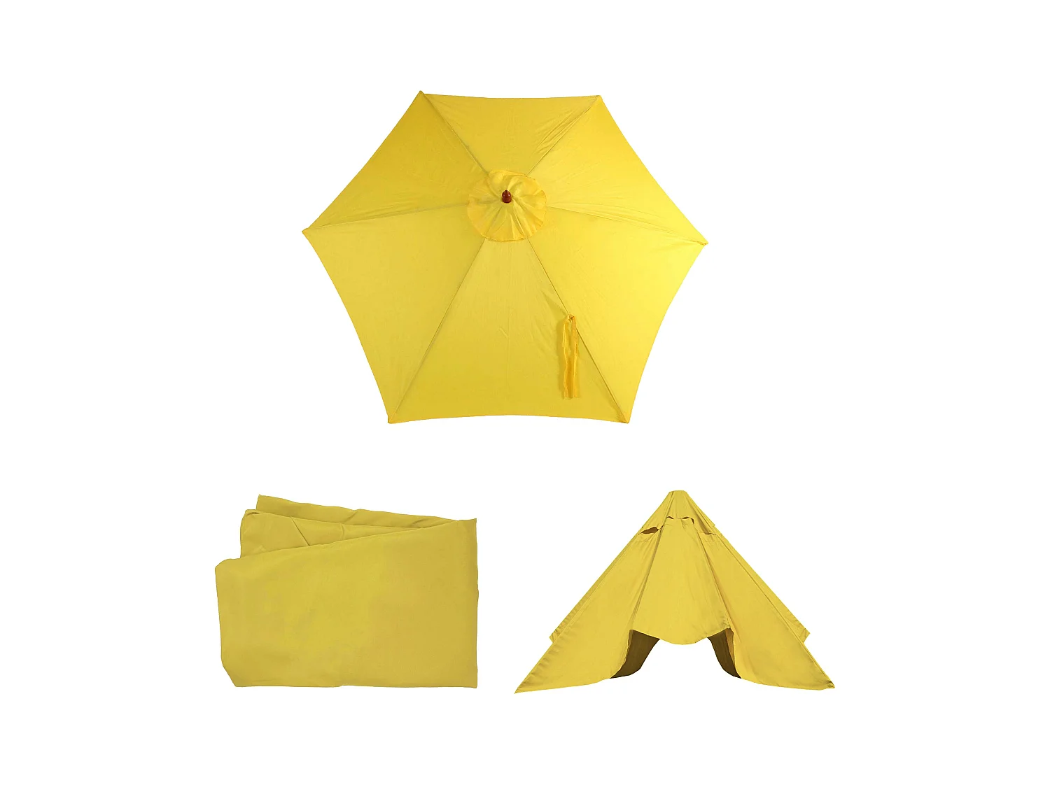 Toile de rechange pour parasol Lisbonne III run,  jaune