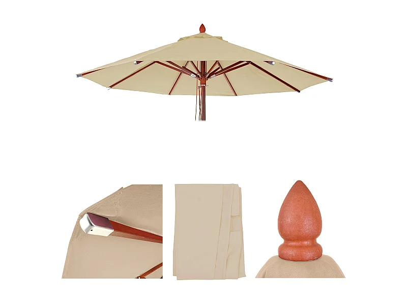 Toile de rechange pour parasol MCW-C57 Ø4m,  crème