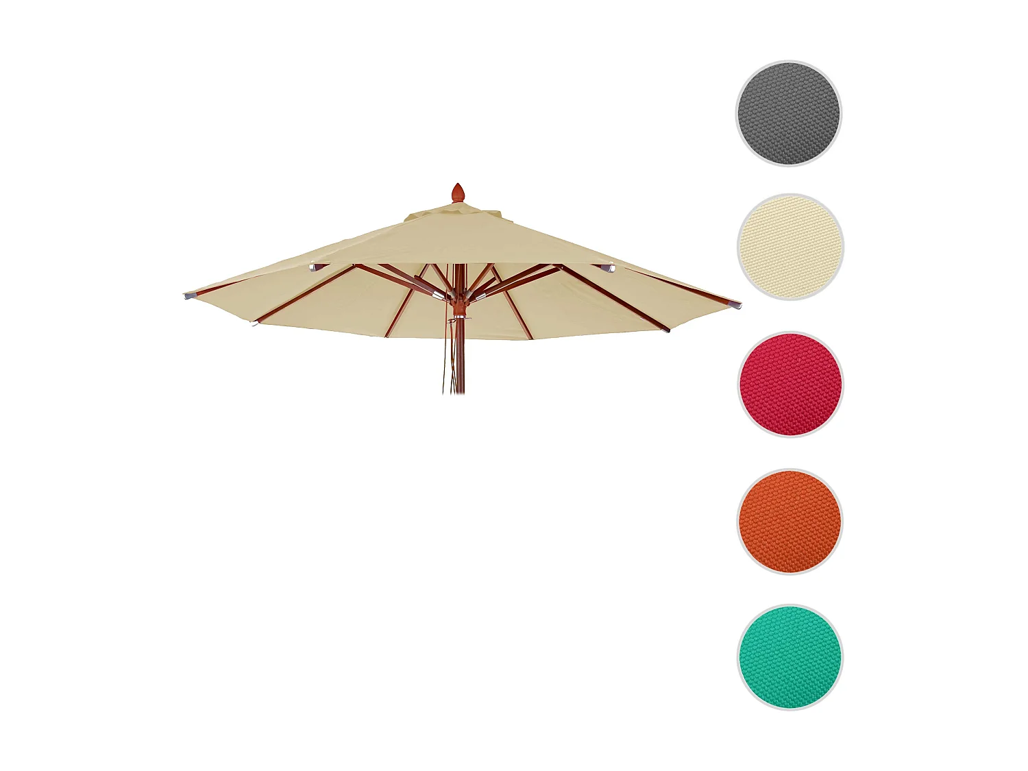 Vervangende hoes voor paraplu MCW-C57 II rond,  crème