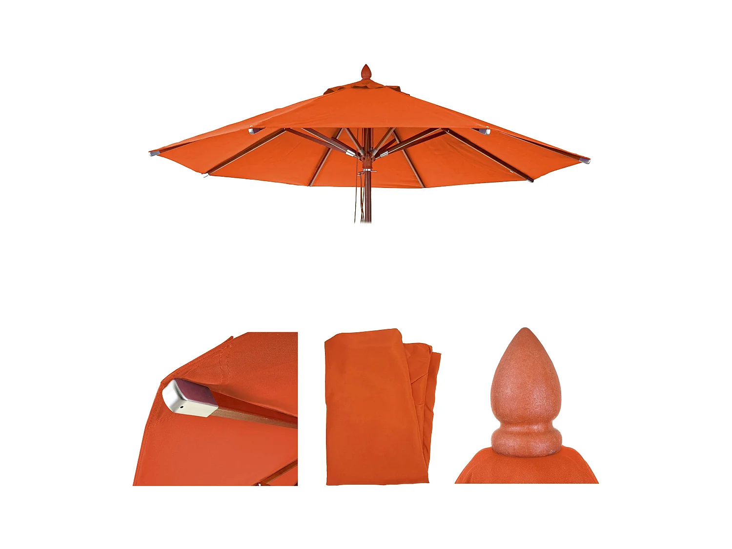 Toile de rechange pour parasol MCW-C57 Ø3m,  terre cuite