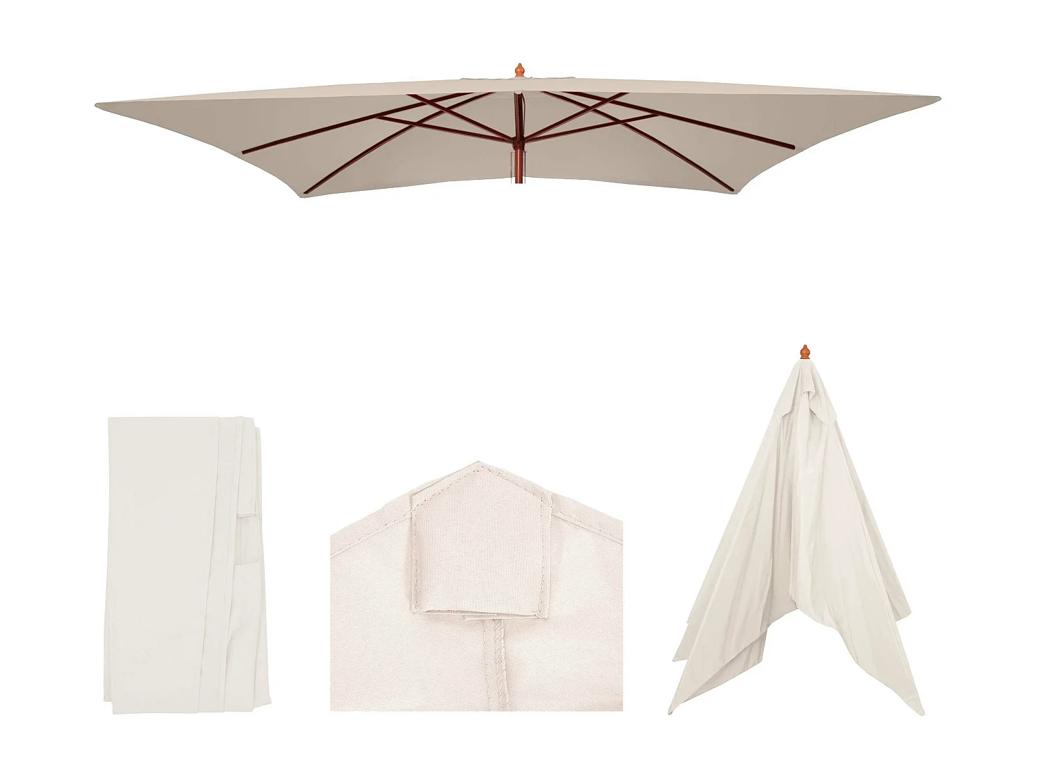 Vervangende hoes voor zonnescherm Lisbon I,  crème