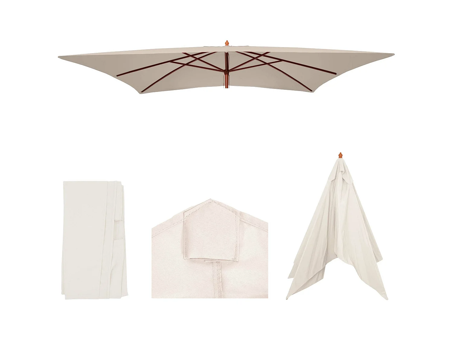 Toile de rechange pour parasol Lisbonne I,  crème