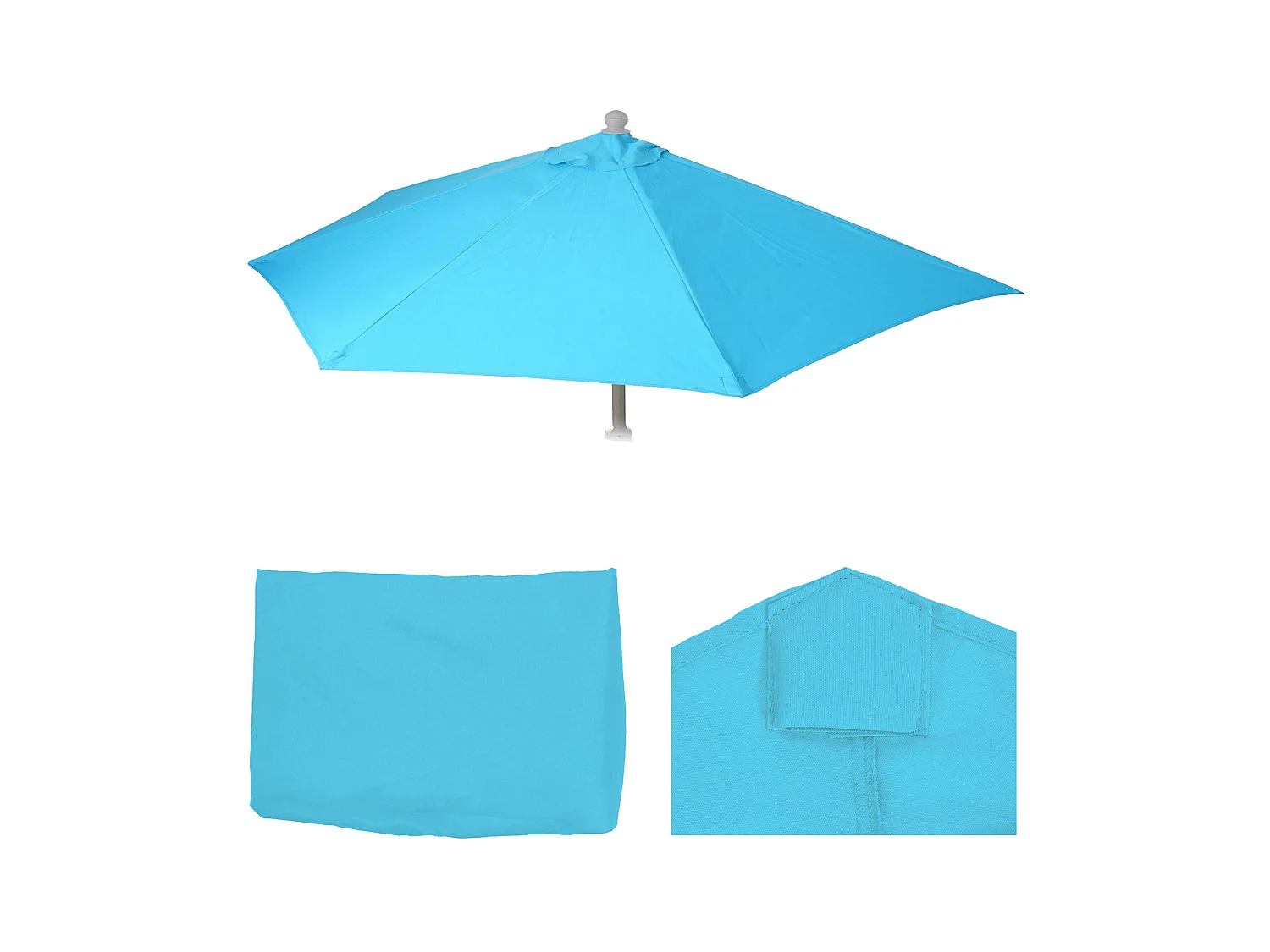 Toile de rechange Parasol semi-circulaire Lorca,  turquoise