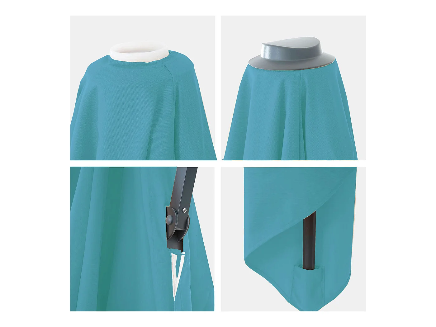 Housse de rechange pour parasol MCW-A96 3x4m,  turquoise