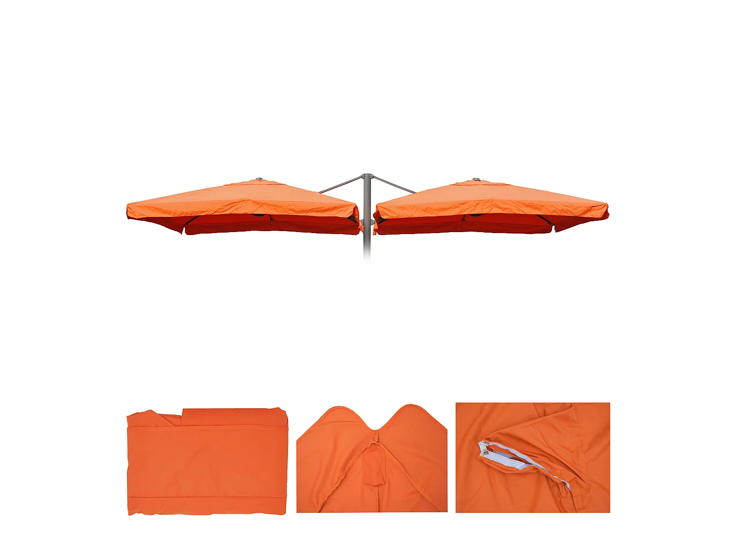 Vervangende hoes voor zweefparasol T44,  terracotta met klep