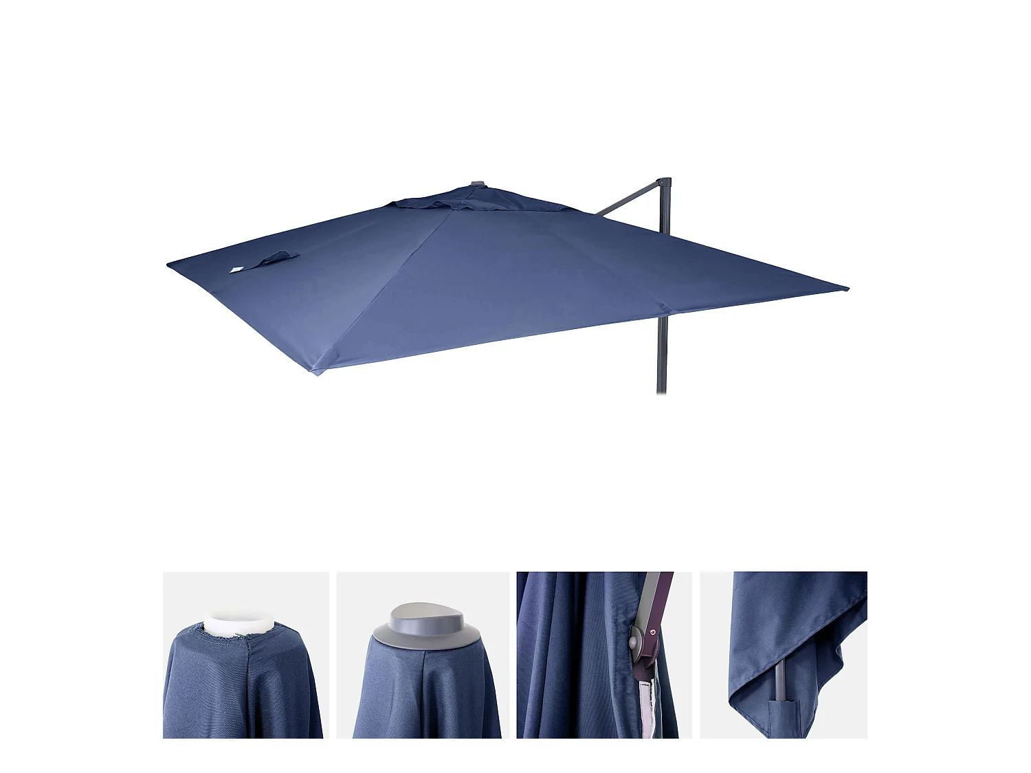 Toile de rechange pour parasol MCW-A96 3x3m,  bleu
