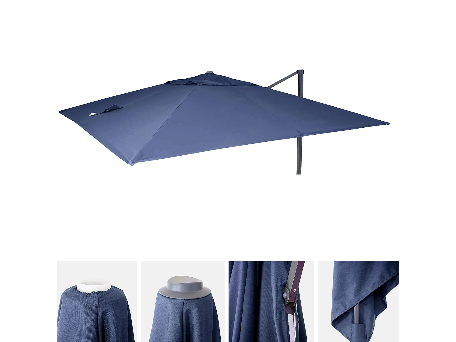 Housse de rechange pour parasol MCW-A96 3,5x3,5m,  bleu