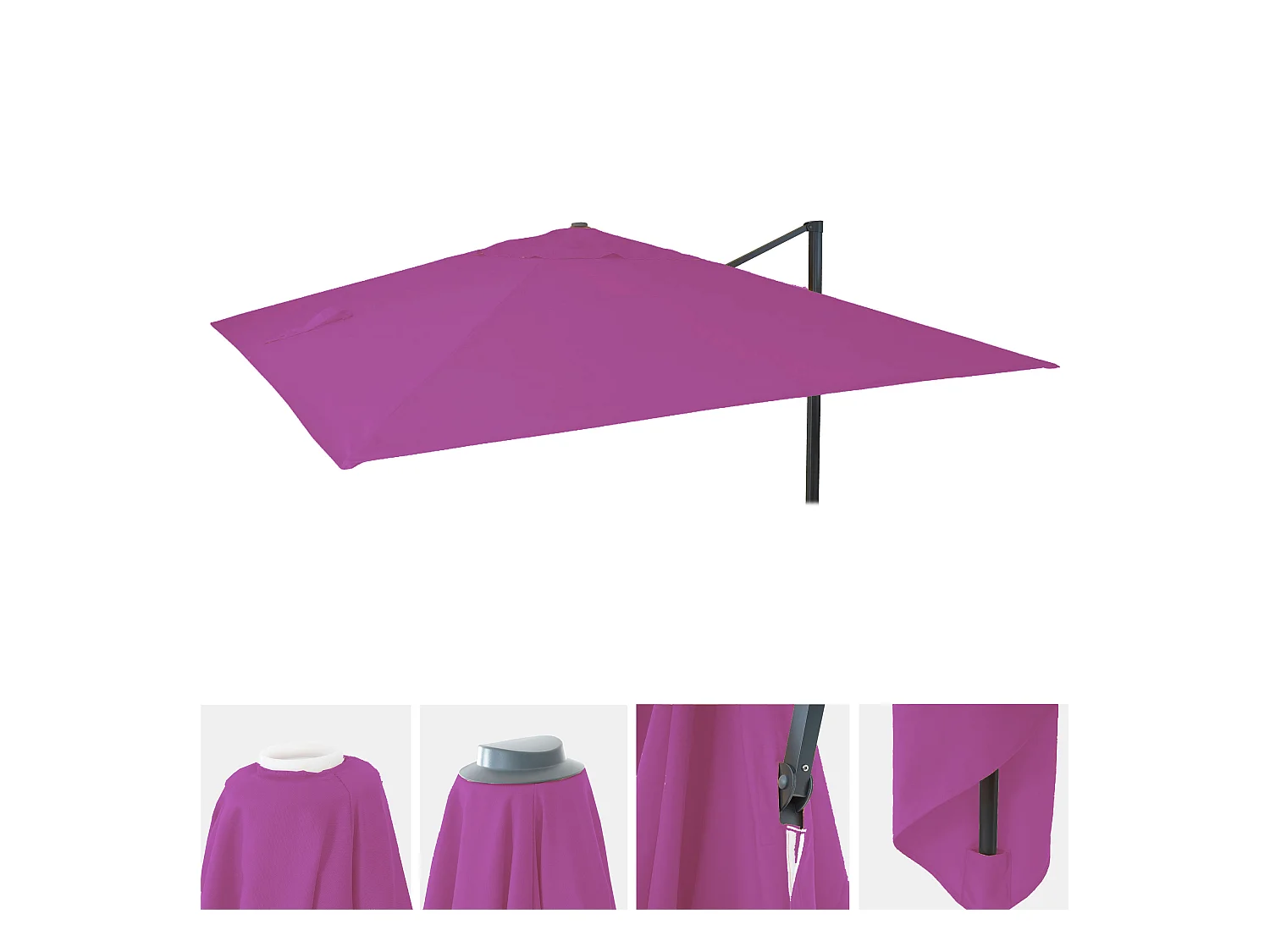 Housse de rechange pour parasol MCW-A96 3x4m,  violet