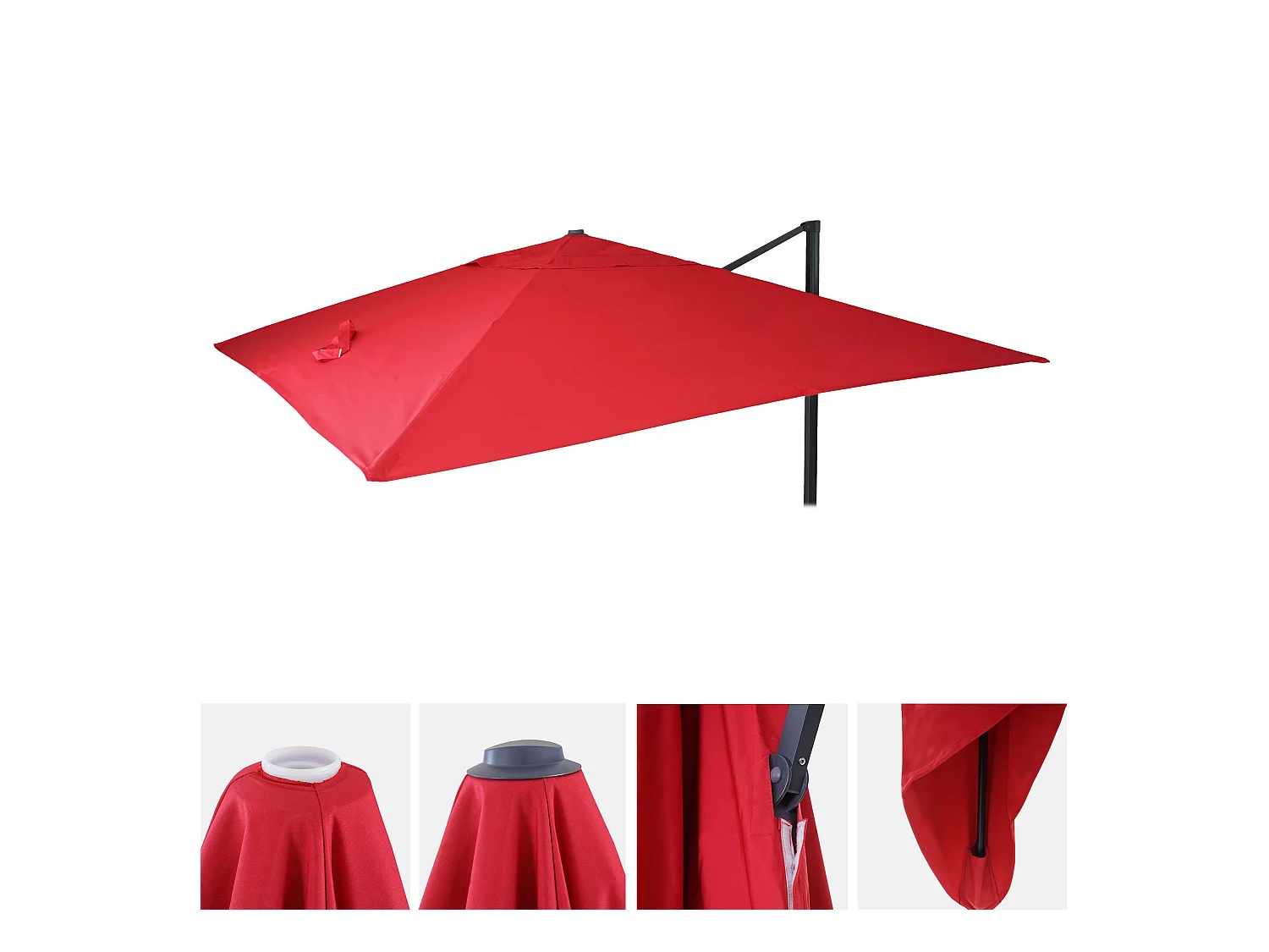 Housse de rechange pour parasol MCW-A96 3,5x3,5m,  rouge