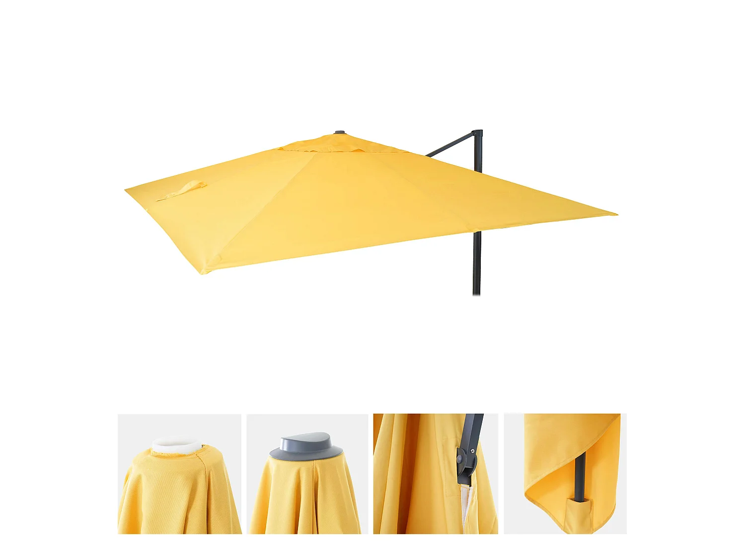 Toile de rechange pour parasol MCW-A96 3x4m,  jaune