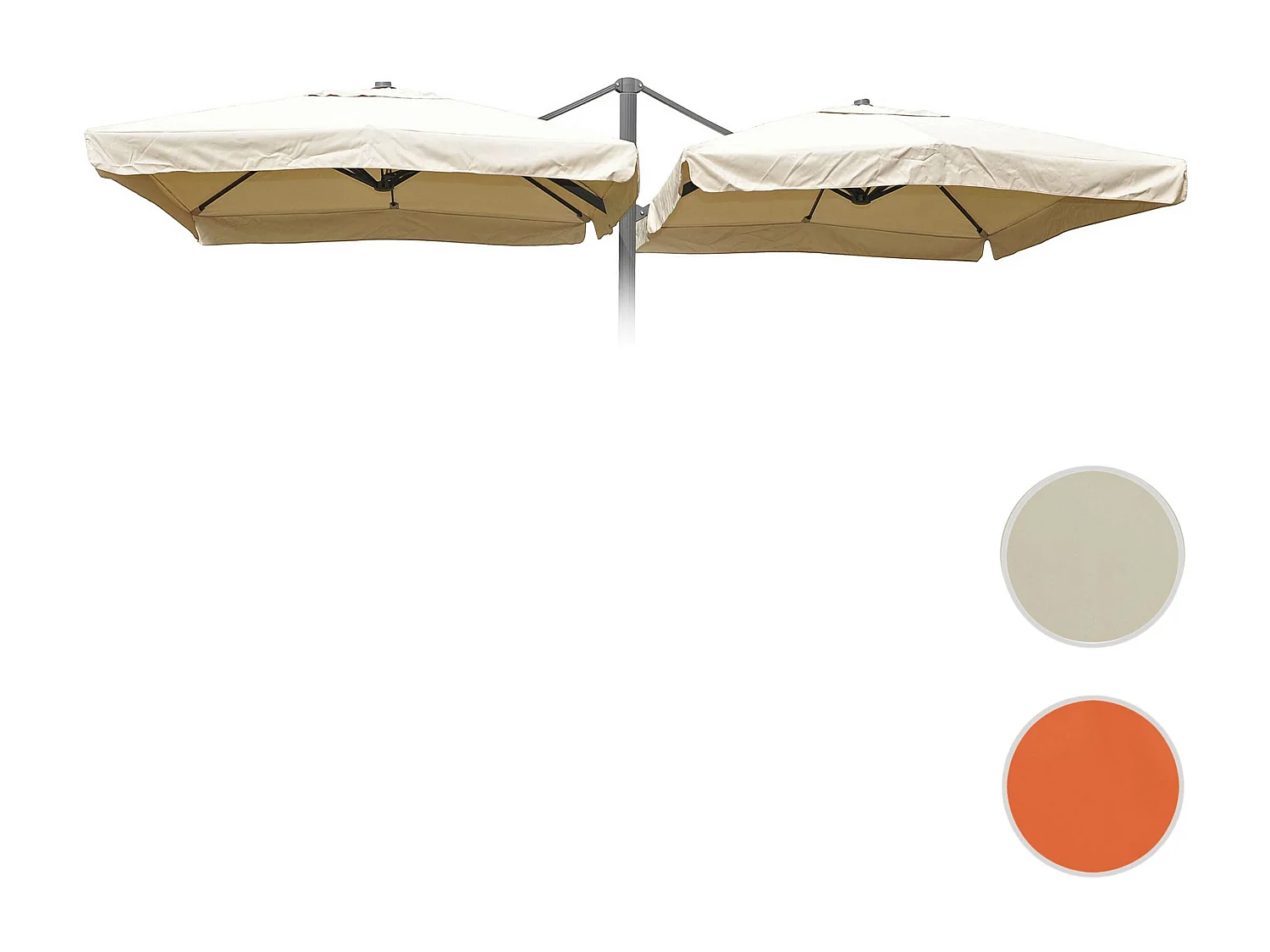Wymienna osłona do podwójnego parasola świetlnego T44,  kremowy z klapką