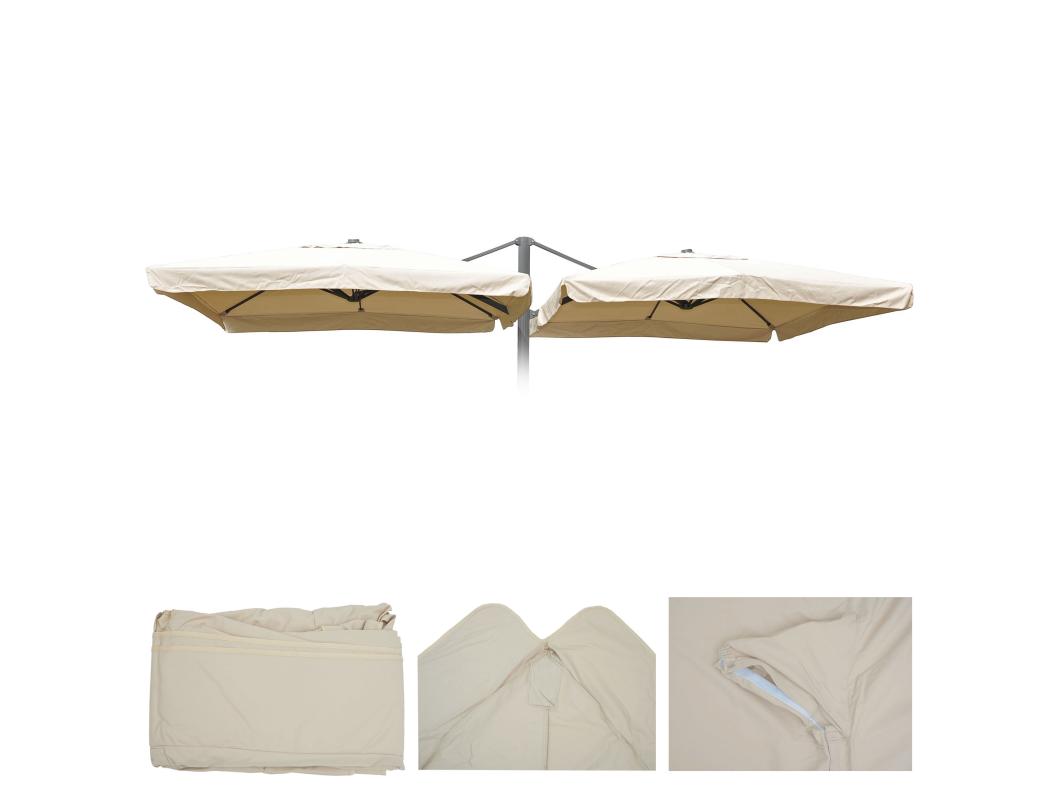 Housse de rechange pour parasol double T44,  crème avec flap