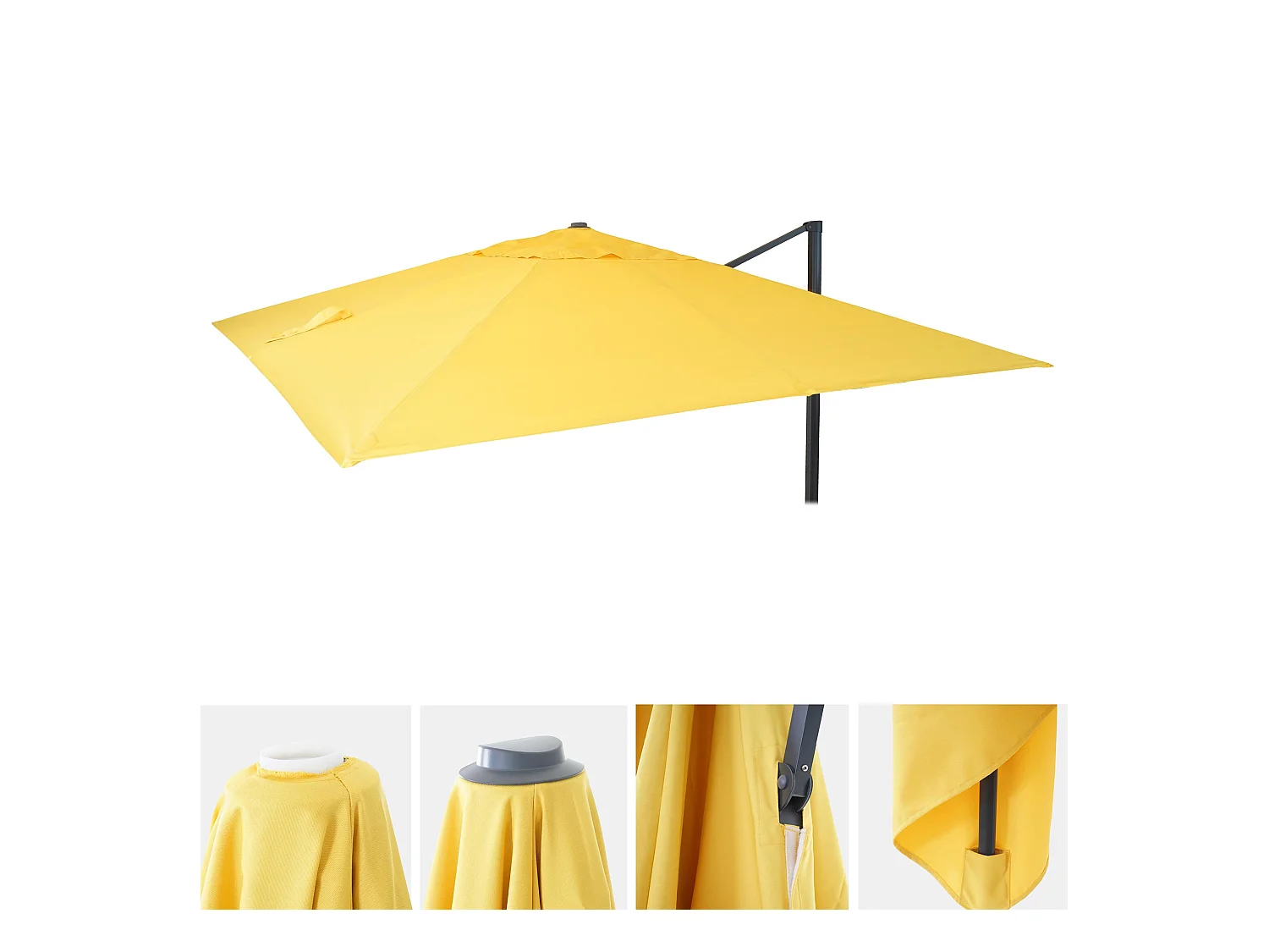 Toile de rechange pour parasol MCW-A96 3,5x3,5m,  jaune