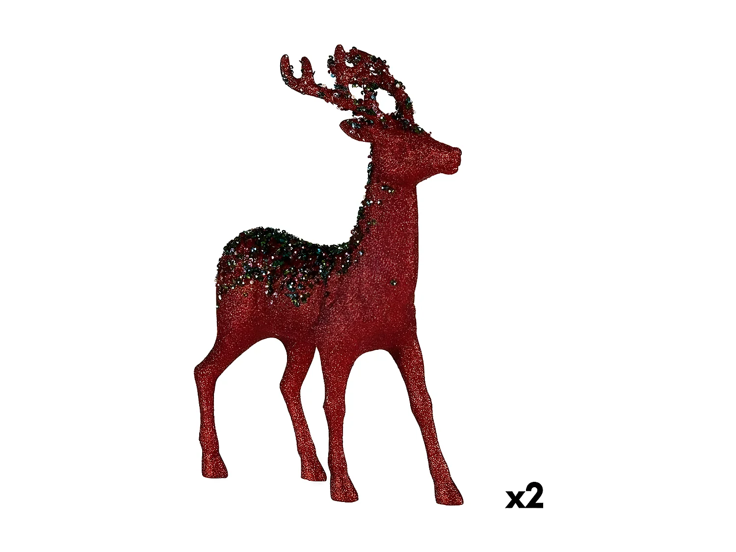 Figurine Décorative renne de noël Rouge Plastique 15 x 45 x 30 cm (2 Unités)