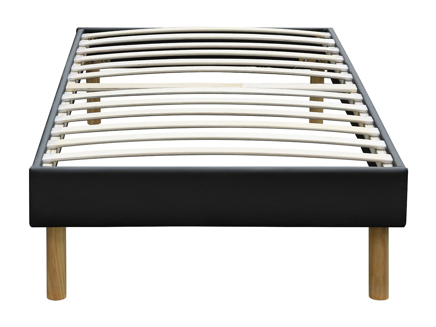 Matelas et sommier Alona Noir 120x190 cm Hauteur 25,5 cm 5 Zones de Confort 80 Kg/m3 Moelleux Ferme