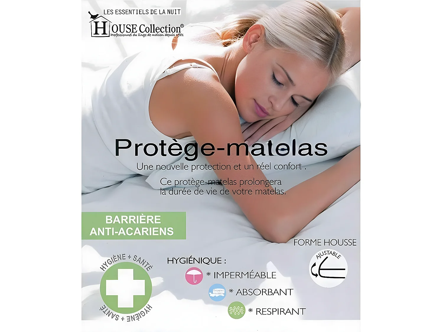 Matelas + Alèse 100x200 x 19,5 cm - Une Face Soutien Souple et Une Face Soutien Ferme - Reference Nina - Tissu a  - remb