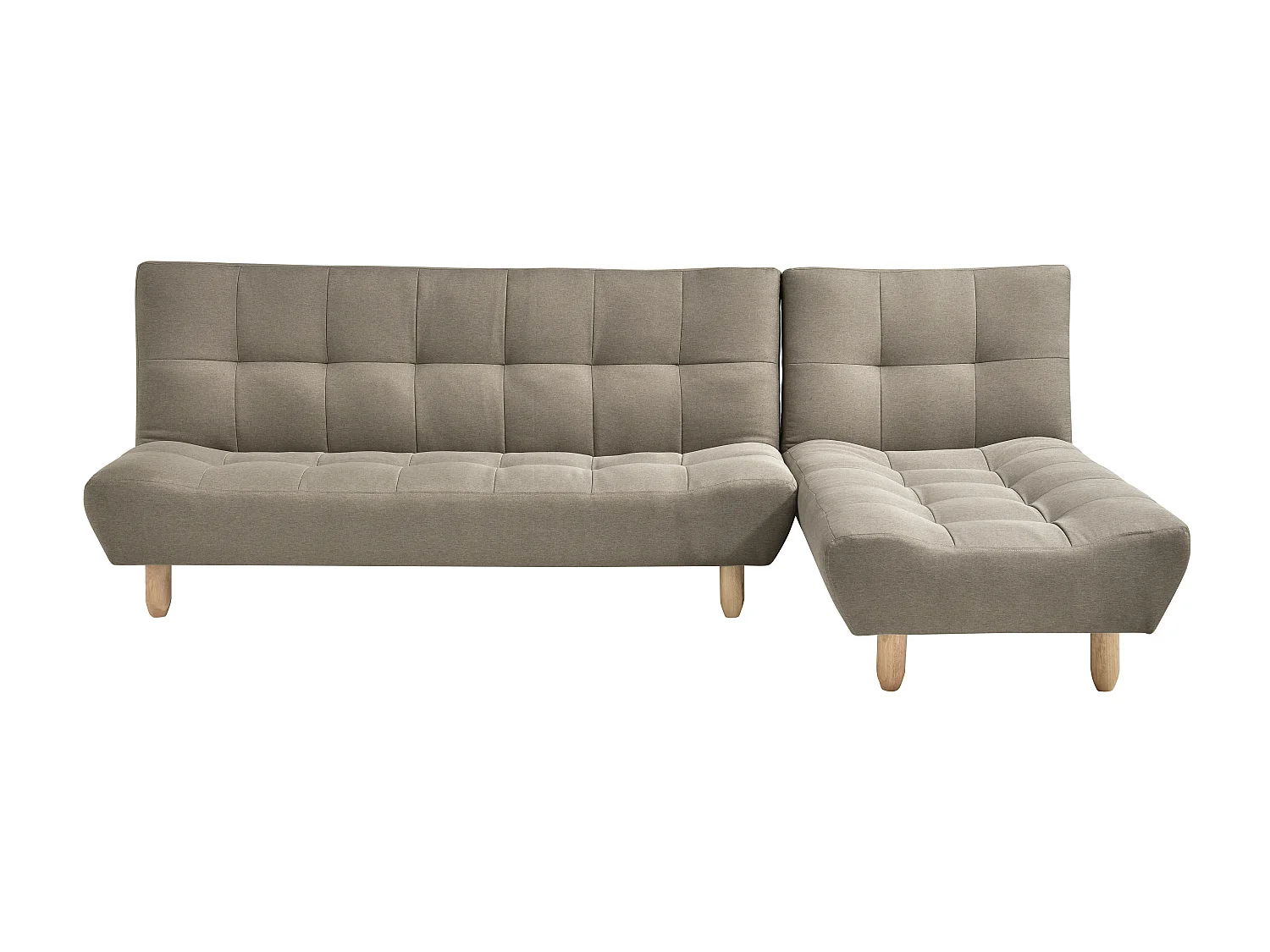 Canapé modulable convertible en tissu taupe ESTEBAN