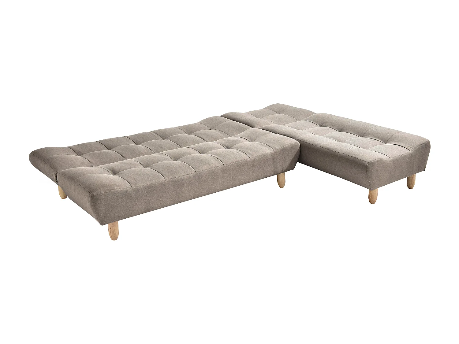 Canapé modulable convertible en tissu taupe ESTEBAN