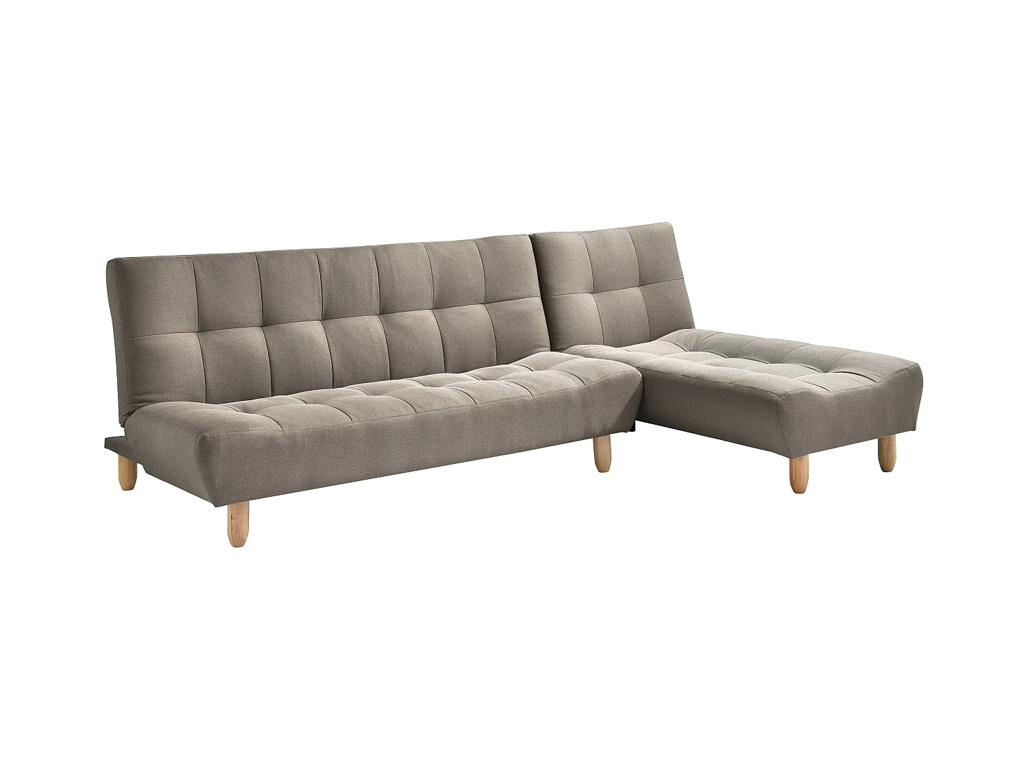 Canapé modulable convertible en tissu taupe ESTEBAN