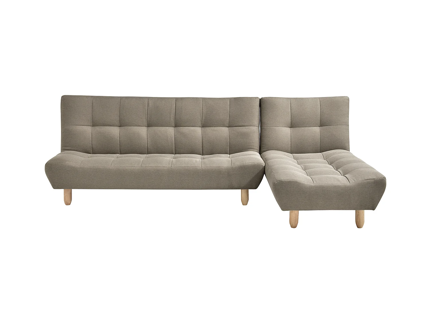 Canapé modulable convertible en tissu taupe ESTEBAN