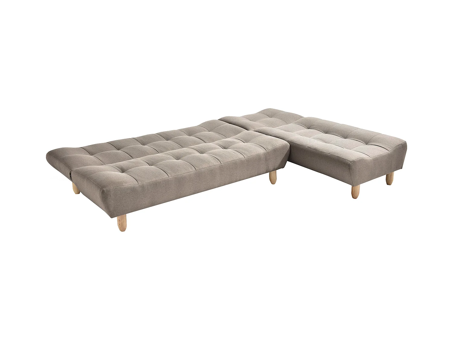 Canapé modulable convertible en tissu taupe ESTEBAN
