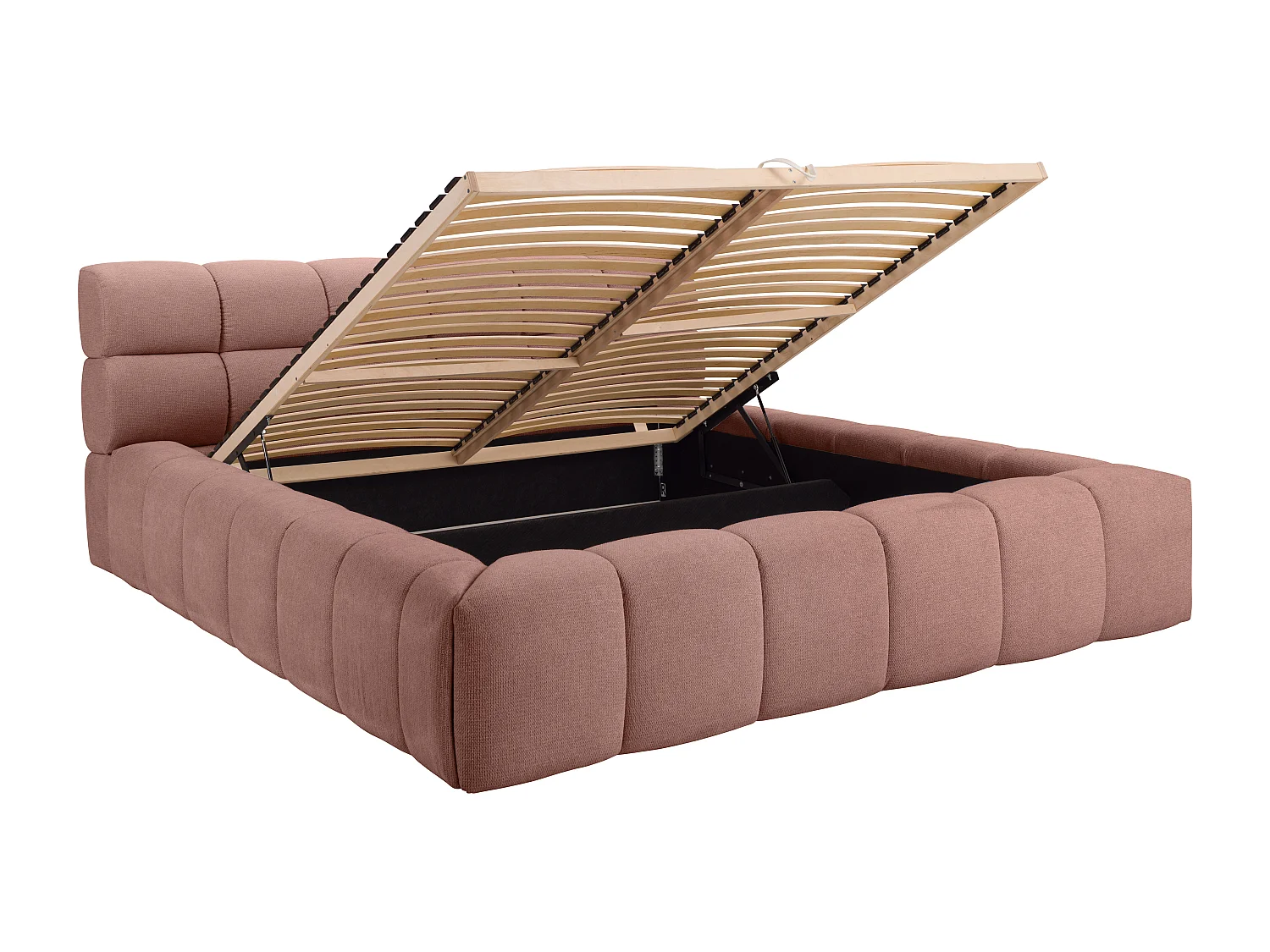 Cama com espaço de arrumação 180x200 cm tecido cor-de-rosa - FORVIK de Pascal Morabito