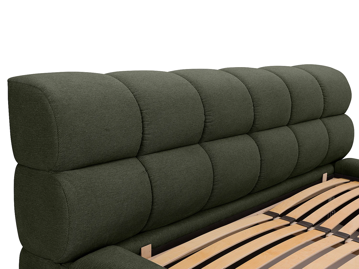 Bed met opbergruimte 160 x 200 cm - Stof - Groen - FORVIK van Pascal Morabito