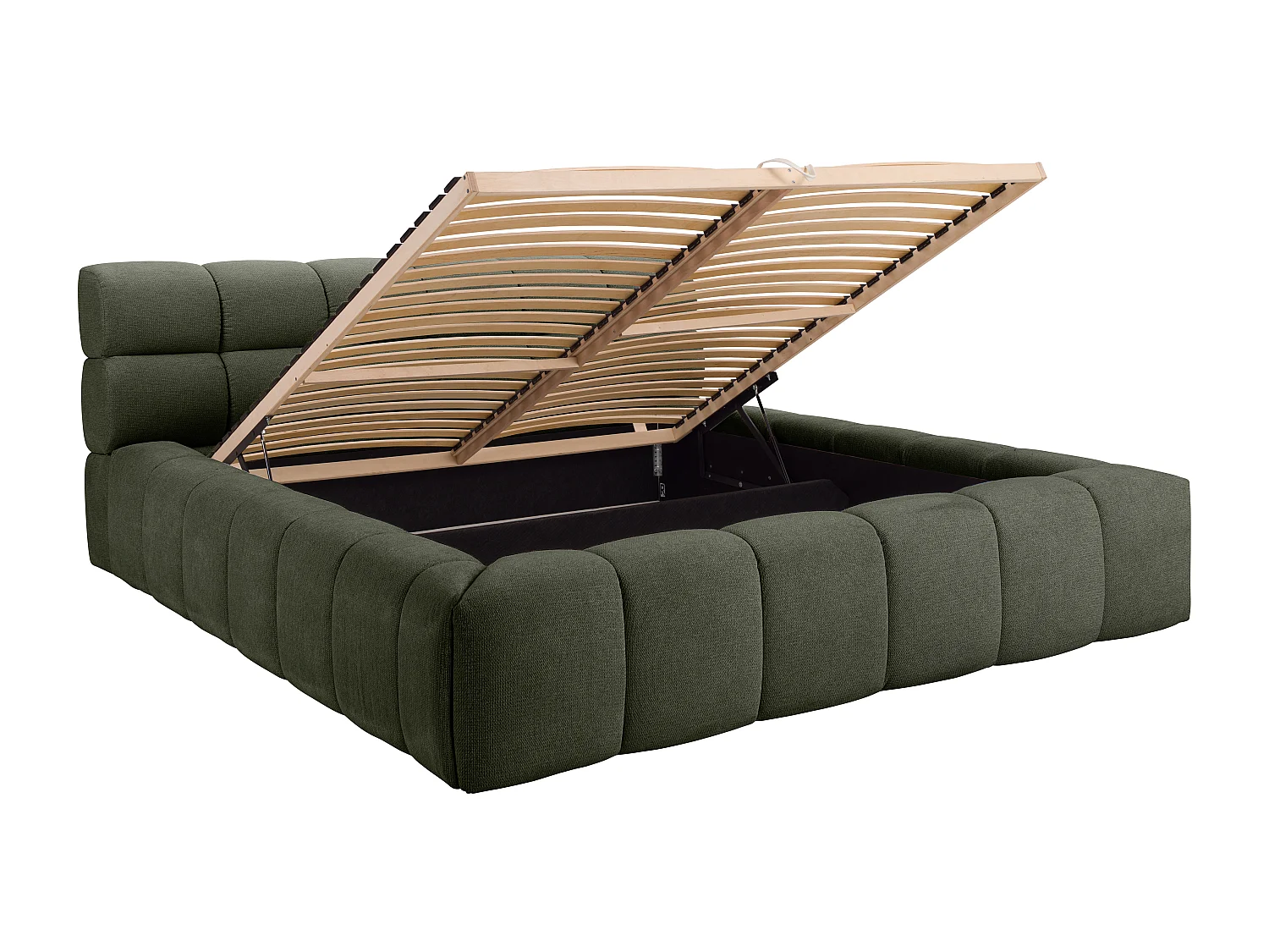 Bed met opbergruimte 160 x 200 cm - Stof - Groen - FORVIK van Pascal Morabito