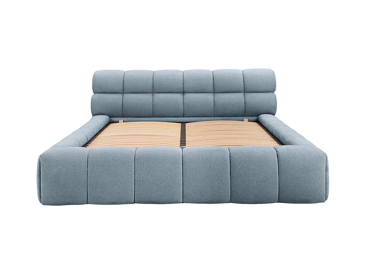 Lit coffre 160 x 200 cm - Tissu - Bleu ciel - FORVIK de Pascal Morabito