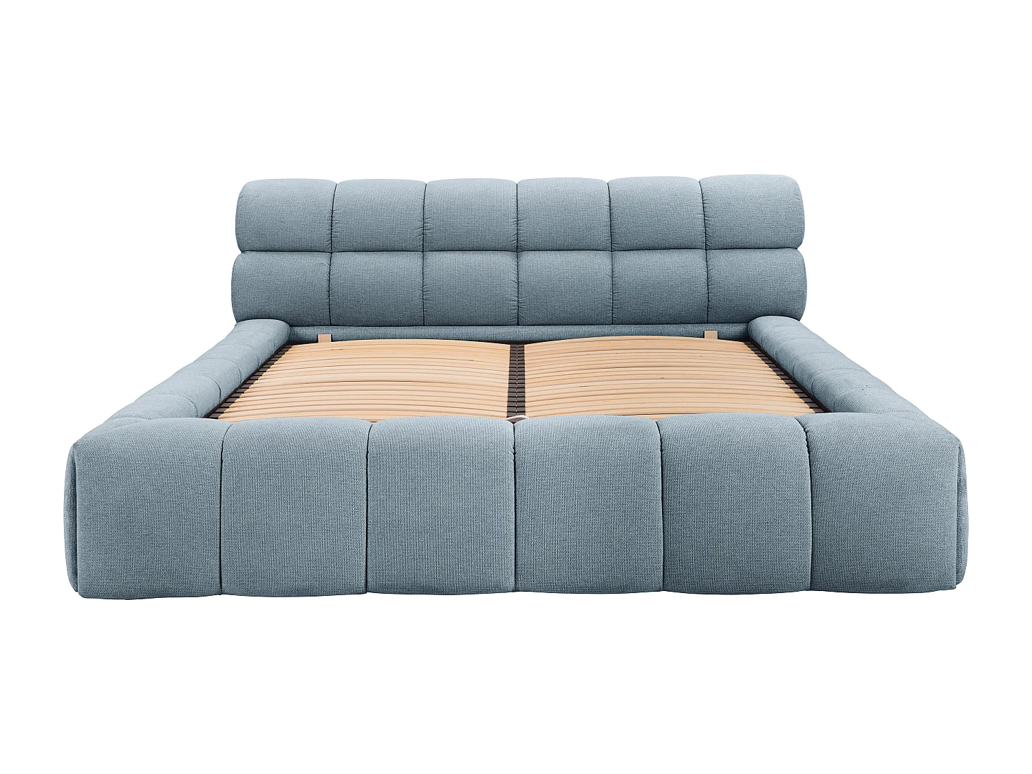 Bett mit Bettkasten - 180 x 200 cm - Stoff - Hellblau - FORVIK von Pascal Morabito