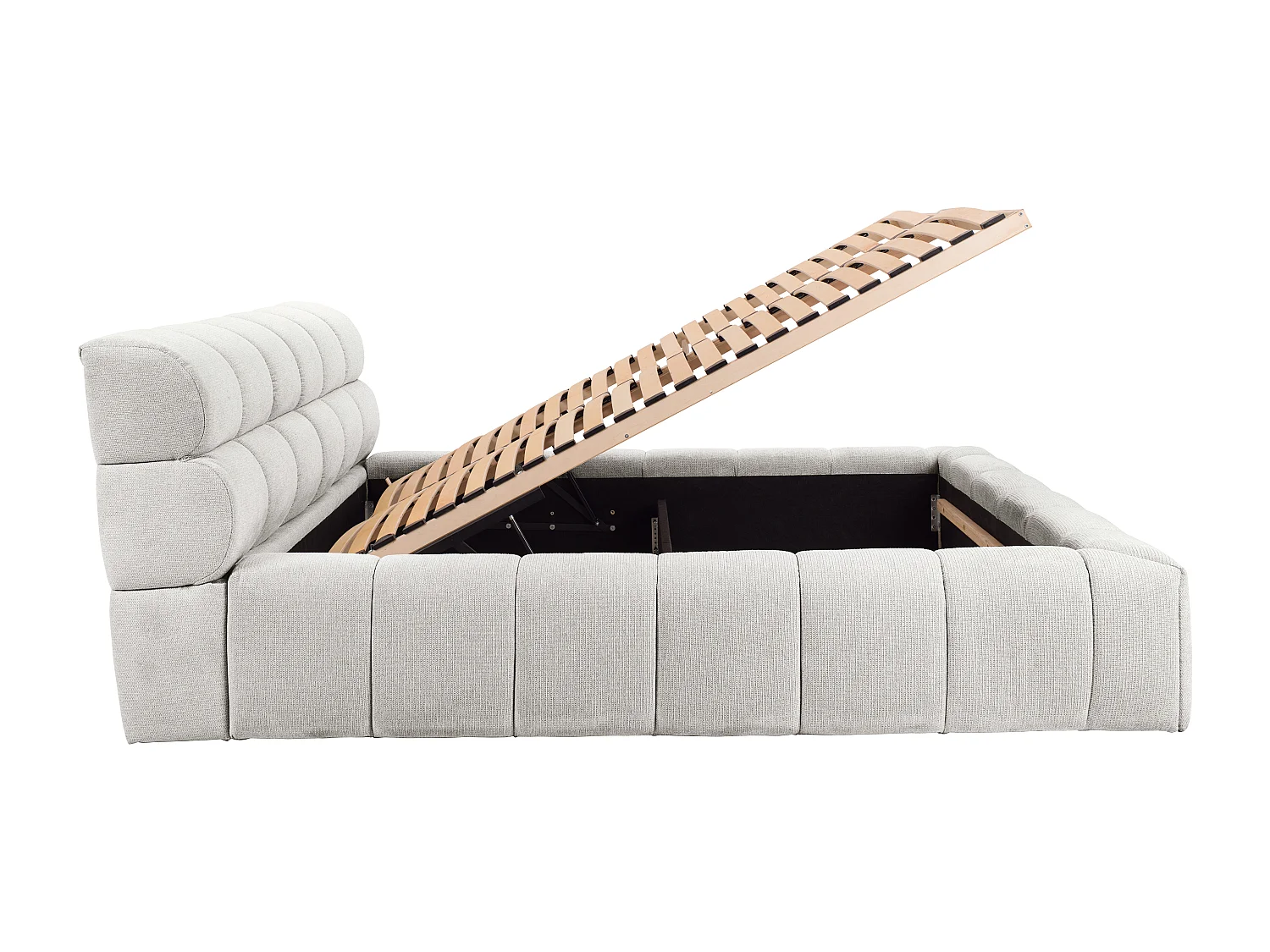 Bed met opbergruimte 180 x 200 cm - Stof - Lichtgrijs - FORVIK van Pascal Morabito