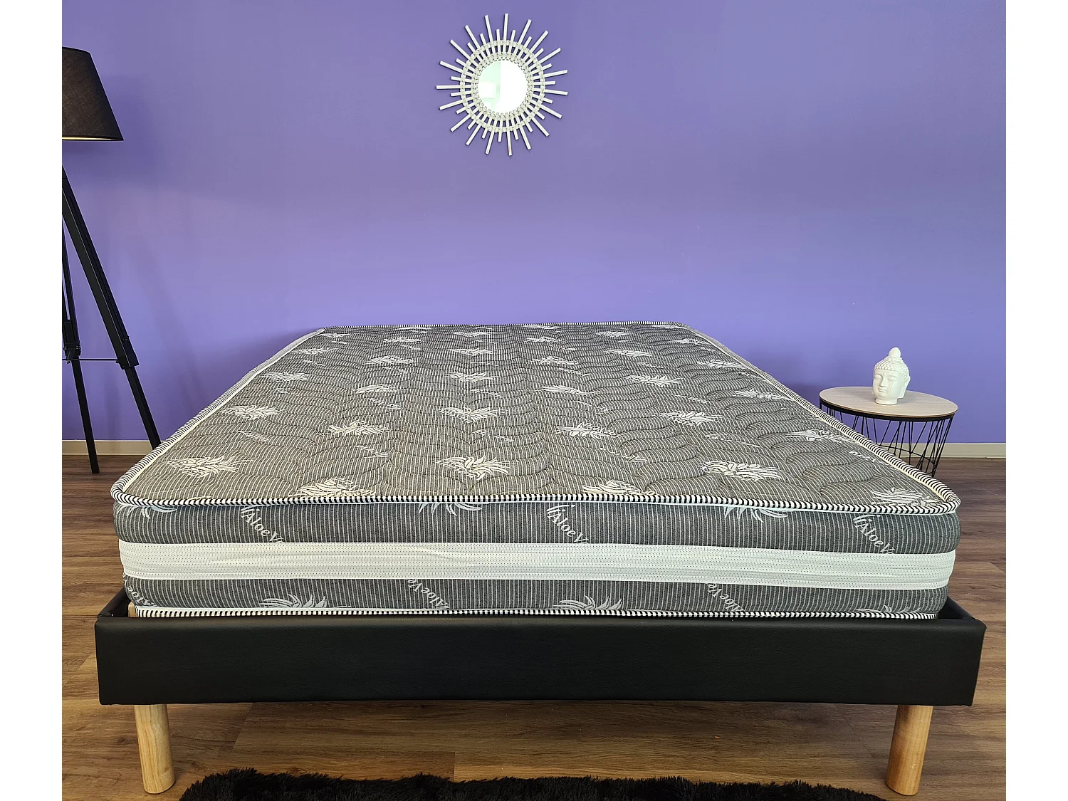 Provence Literie Matelas  100x200 x 22 cm - Ferme - Face Hiver Laine - ame rembourrage 100 % polesther - âme 100 % polyu