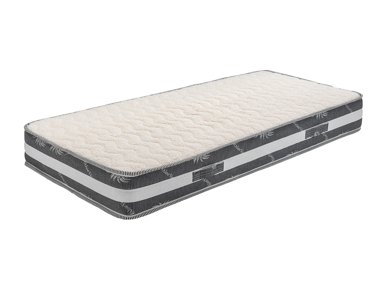 Matelas  + Alèse 90x200 x 22 cm - Très Ferme - Face Hiver Laine - ame rembourrage 100 % polesther - âme 100 % polyurétha