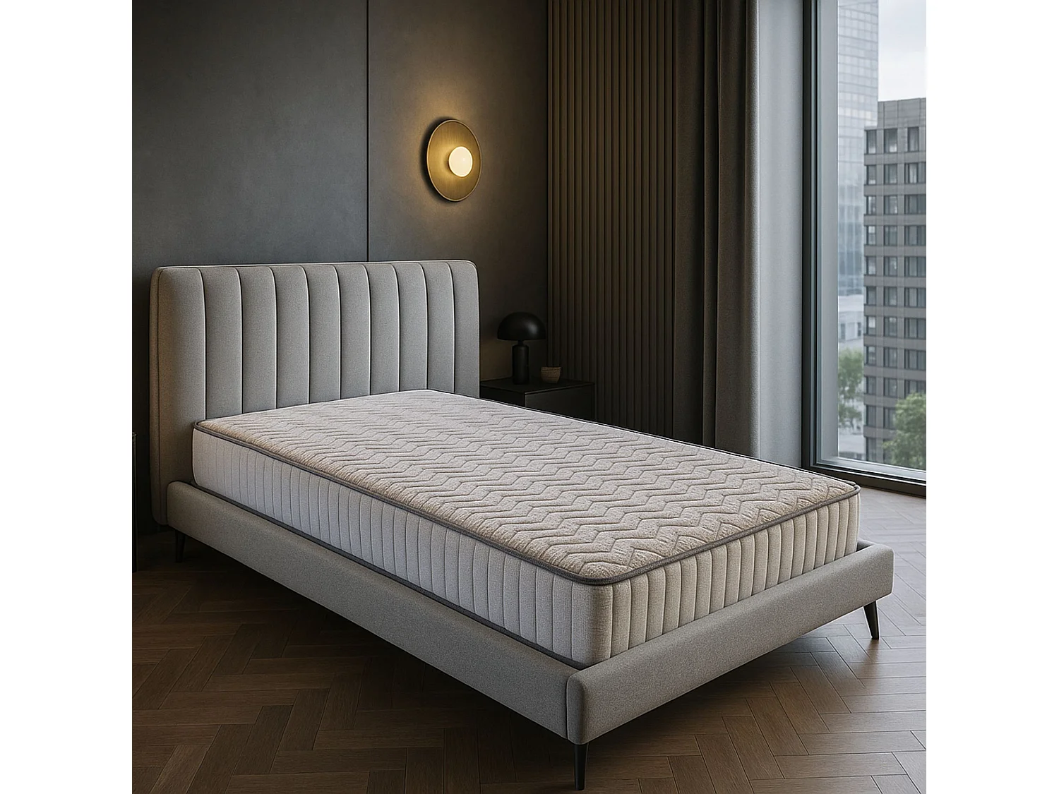 Lot de 2 Matelas s 80x200 x 22 cm - Trs Ferme - Face Hiver Laine - Ame Poli Lattex Haute Densit - Hyp