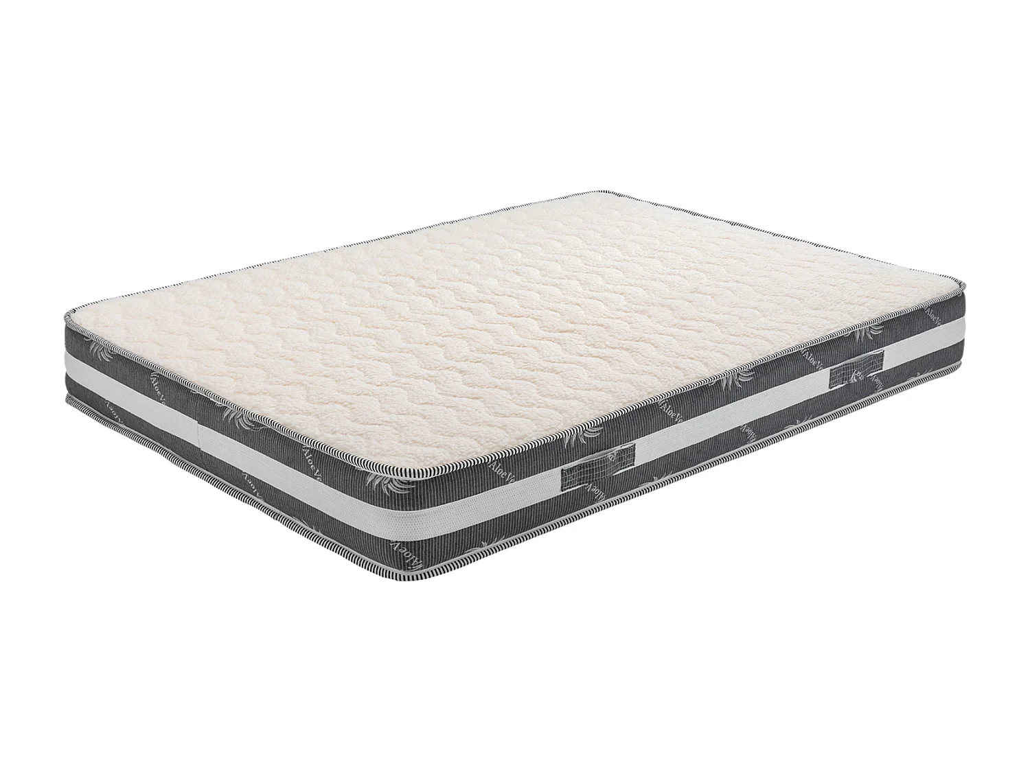 Nuits D'or Matelas  + Alèse 160x200 x 22 cm - Très Ferme - Face Hiver Laine - ame rembourrage 100 % polesther - âme 100