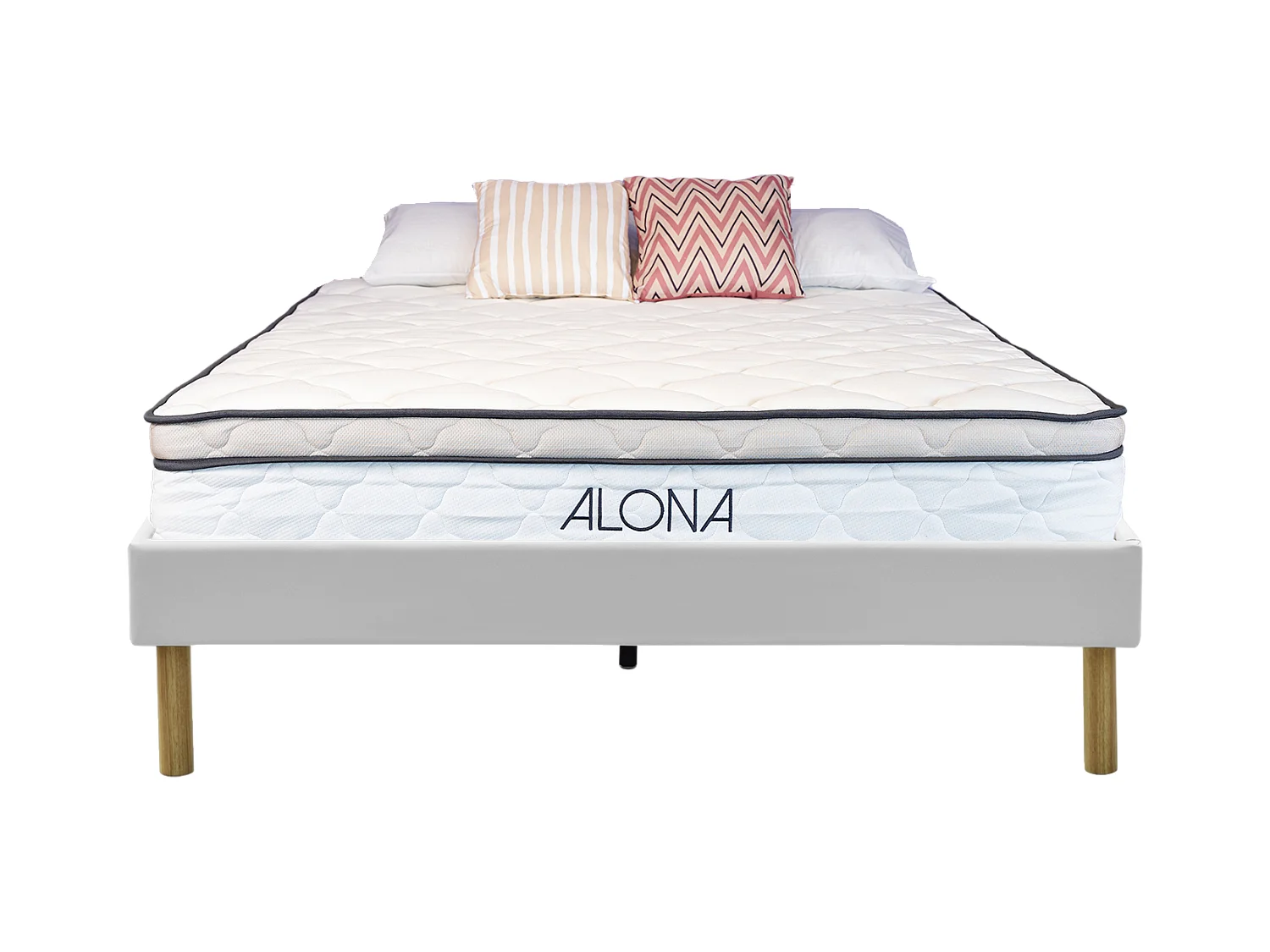 Matelas Alona blanc 120x190 ressorts mémoire de forme 80 Kg/m3 25,5 cm 5 zones confort moelleux