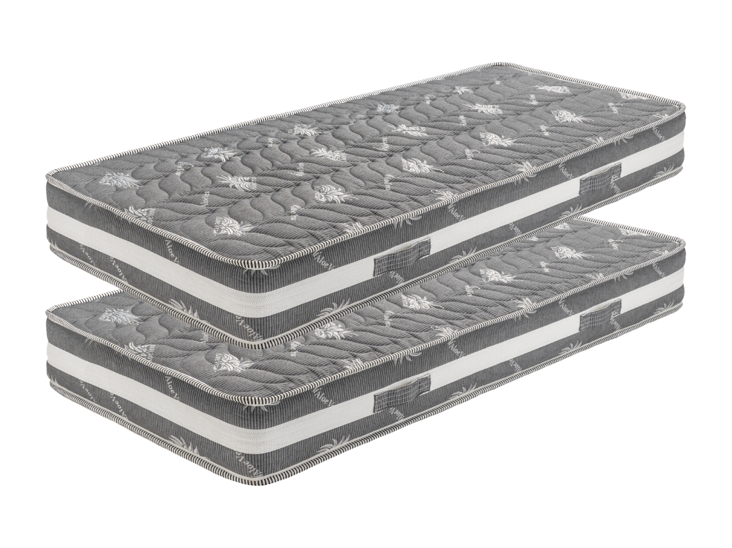 Lot de 2 Matelas s 80x200 x 22 cm - Trs Ferme - Face Hiver Laine - Ame Poli Lattex Haute Densit - Hypoall