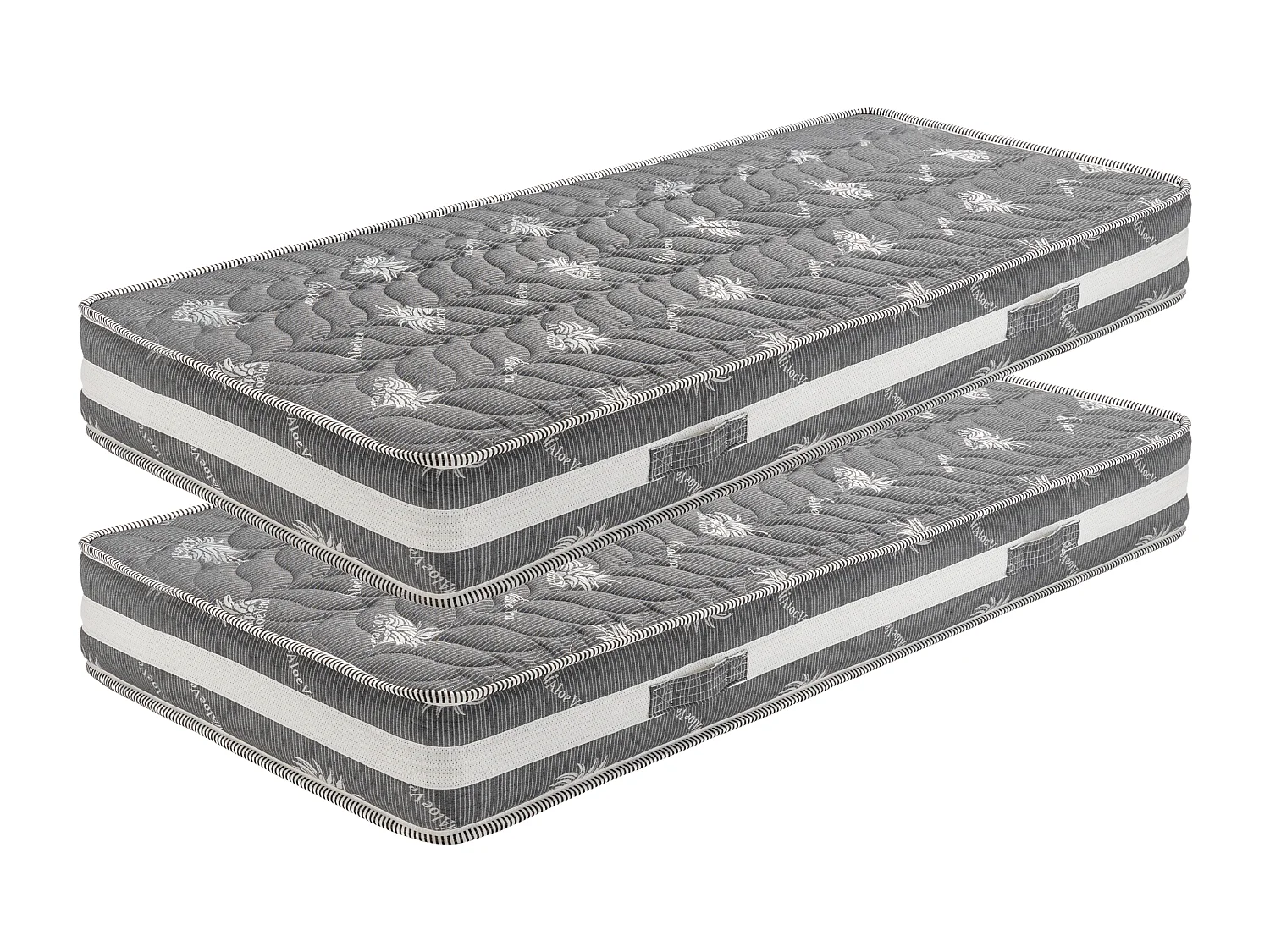 Lot de 2 Matelas s 70x190 x 22 cm  2 Oreillers Mmoire  2 Alses - Trs Ferme - Face Hiver Laine - Am