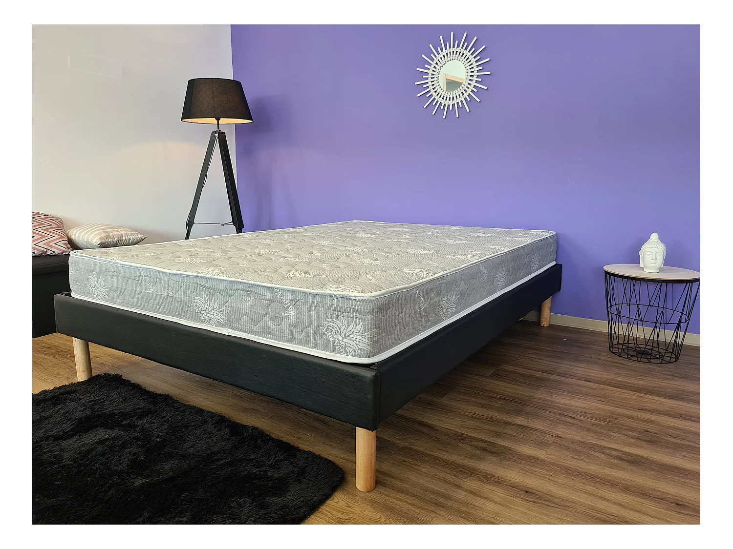 Matelas  Alse 80x200 x 18 cm - une Face Soutien Ferme et une Face Soutien Tres Ferme - reference nina - Tissu a l
