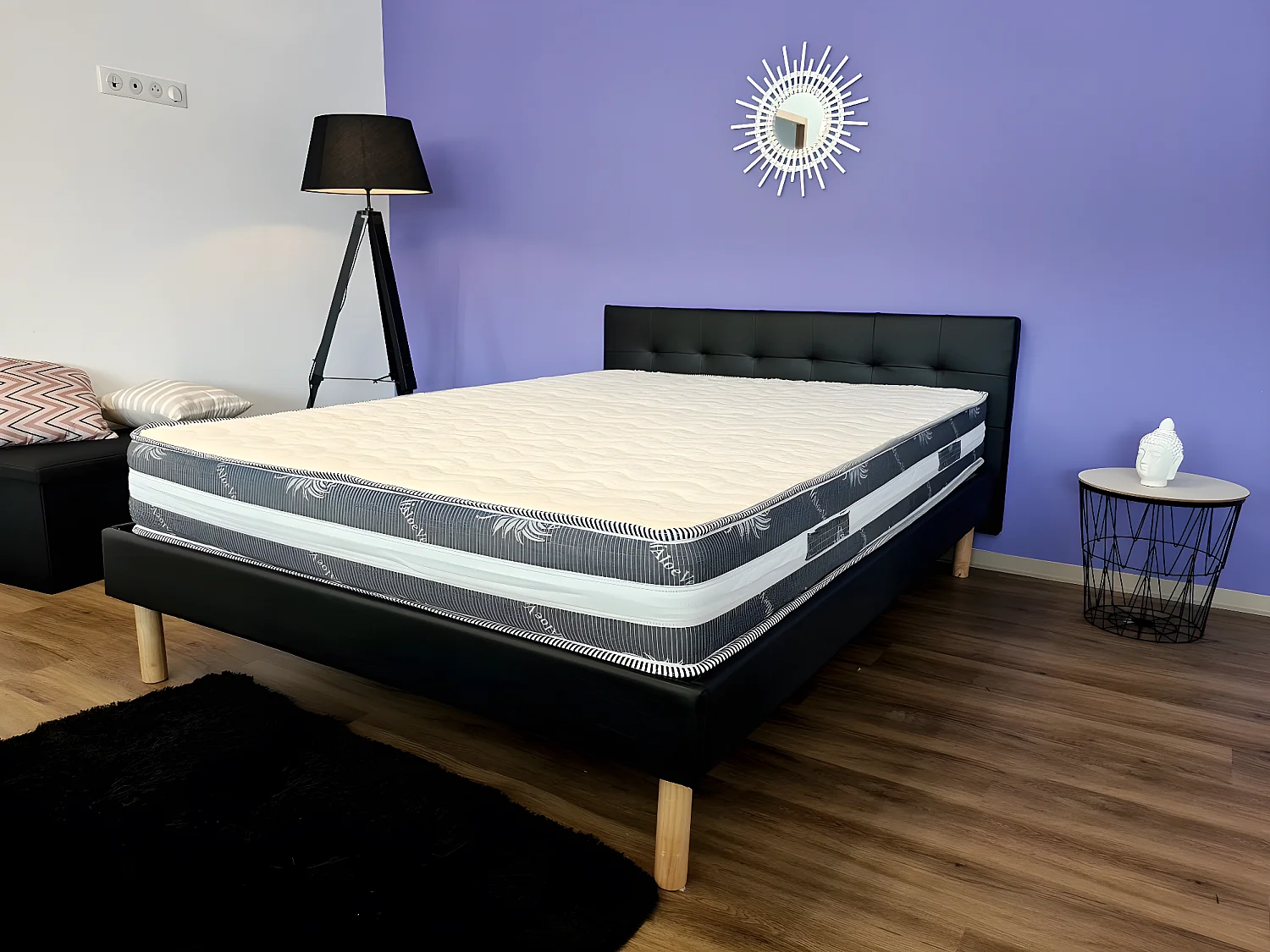 King of Dreams Matelas  80x200 x 22 cm + Oreiller Mémoire + Alèse - Ferme - Face Hiver Laine - ame rembourrage 100 % pol