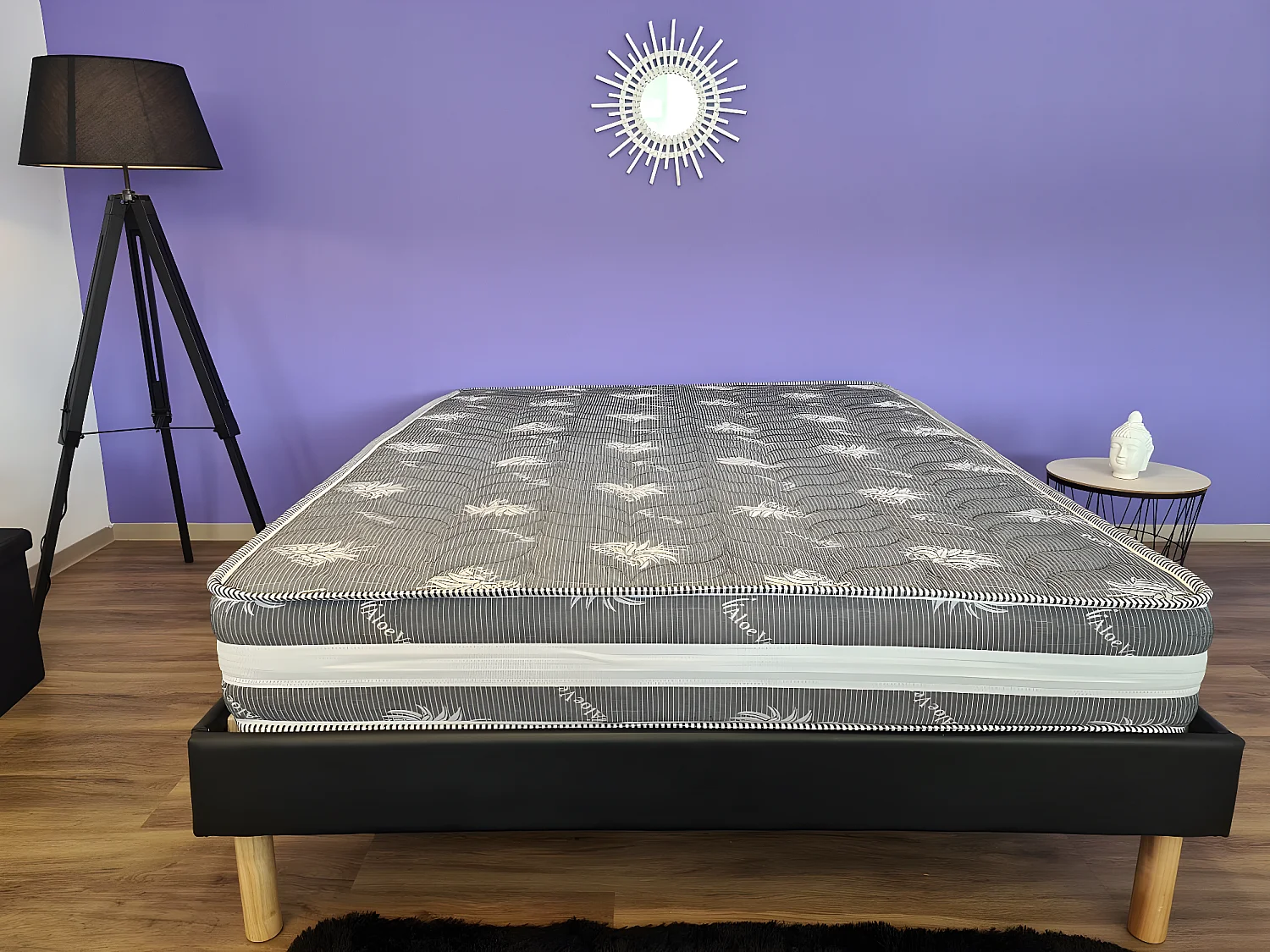 King of Dreams Matelas  140x190 x 22 cm + Oreiller Mémoire + Alèse - Ferme - Face Hiver Laine - ame rembourrage 100 % po