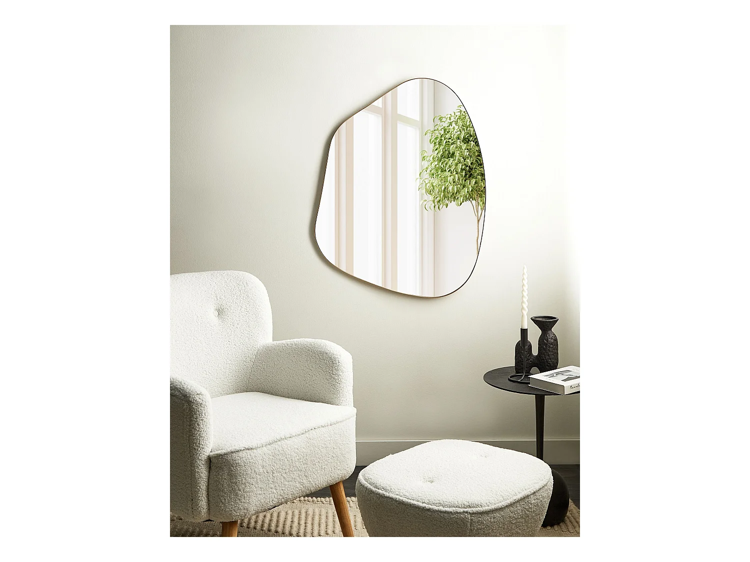 Specchio PUTEAUX 70 cm 92 cm Metallo Oro