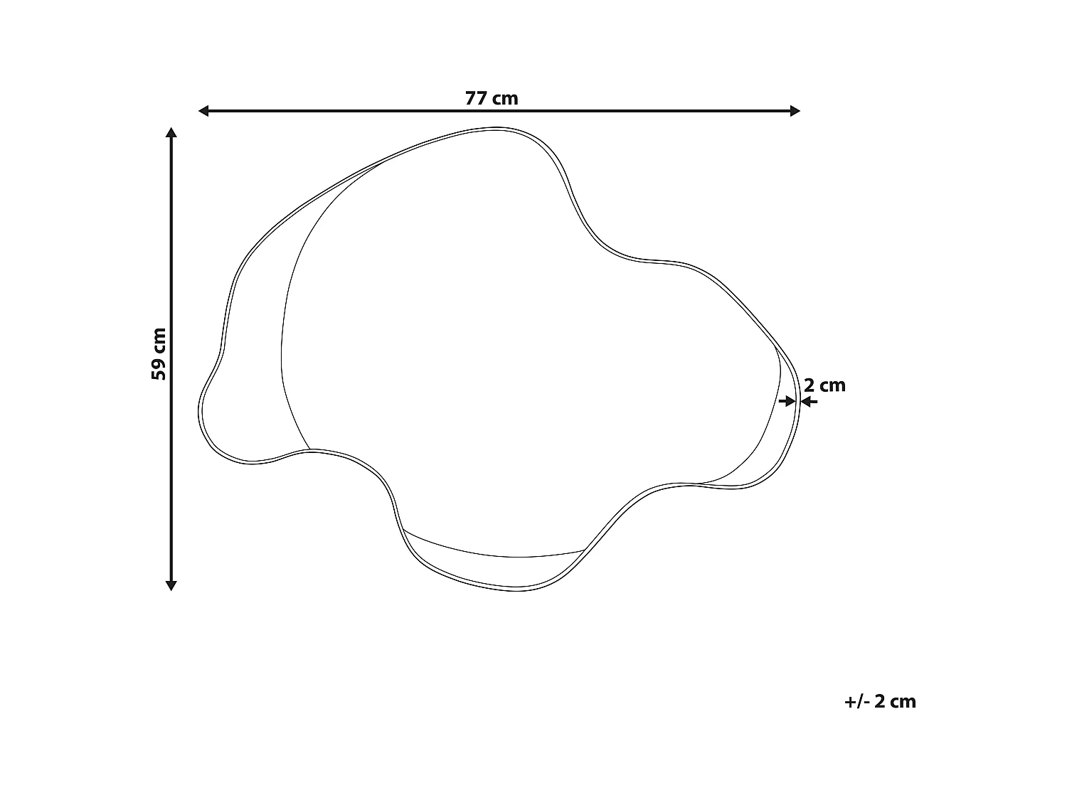 Wandspiegel MELUN 77 cm 59 cm Metaal Goud