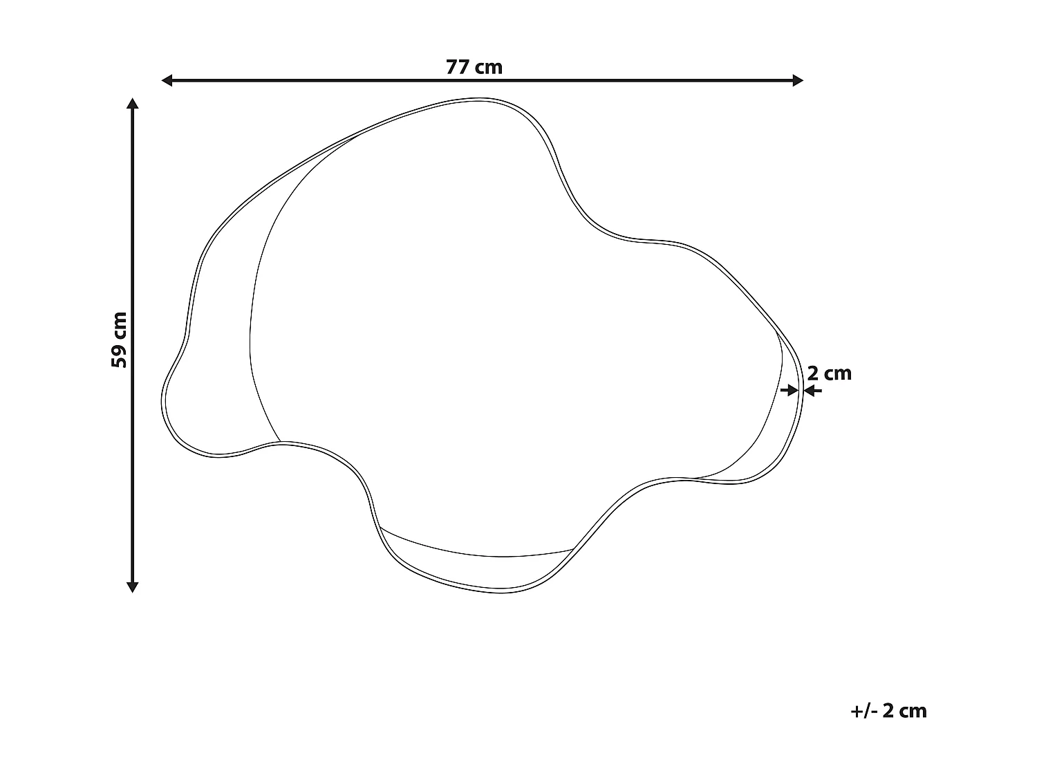 Miroir MELUN 77 cm 59 cm Métal Doré