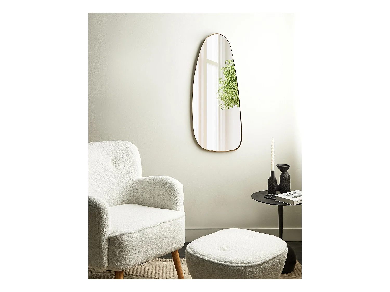 Wandspiegel CERGY 39 cm 95 cm Metaal Goud