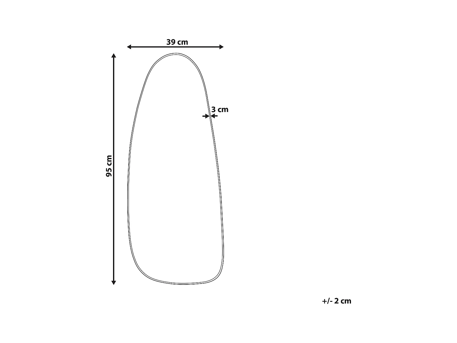 Wandspiegel CERGY 39 cm 95 cm Metaal Goud